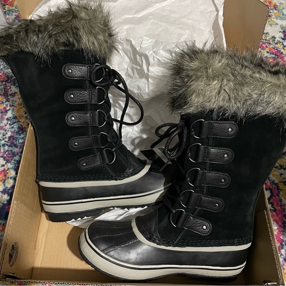 NWT Sorel Joan of Artic Boots in Black Quarry Size 9 - Picture 6 of 7